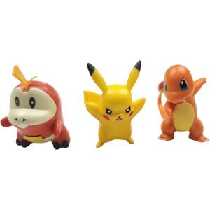 Pokemon Mini Figure‎ Lot (3) Fuecoco Pikachu Charmander Collectible Toy Set